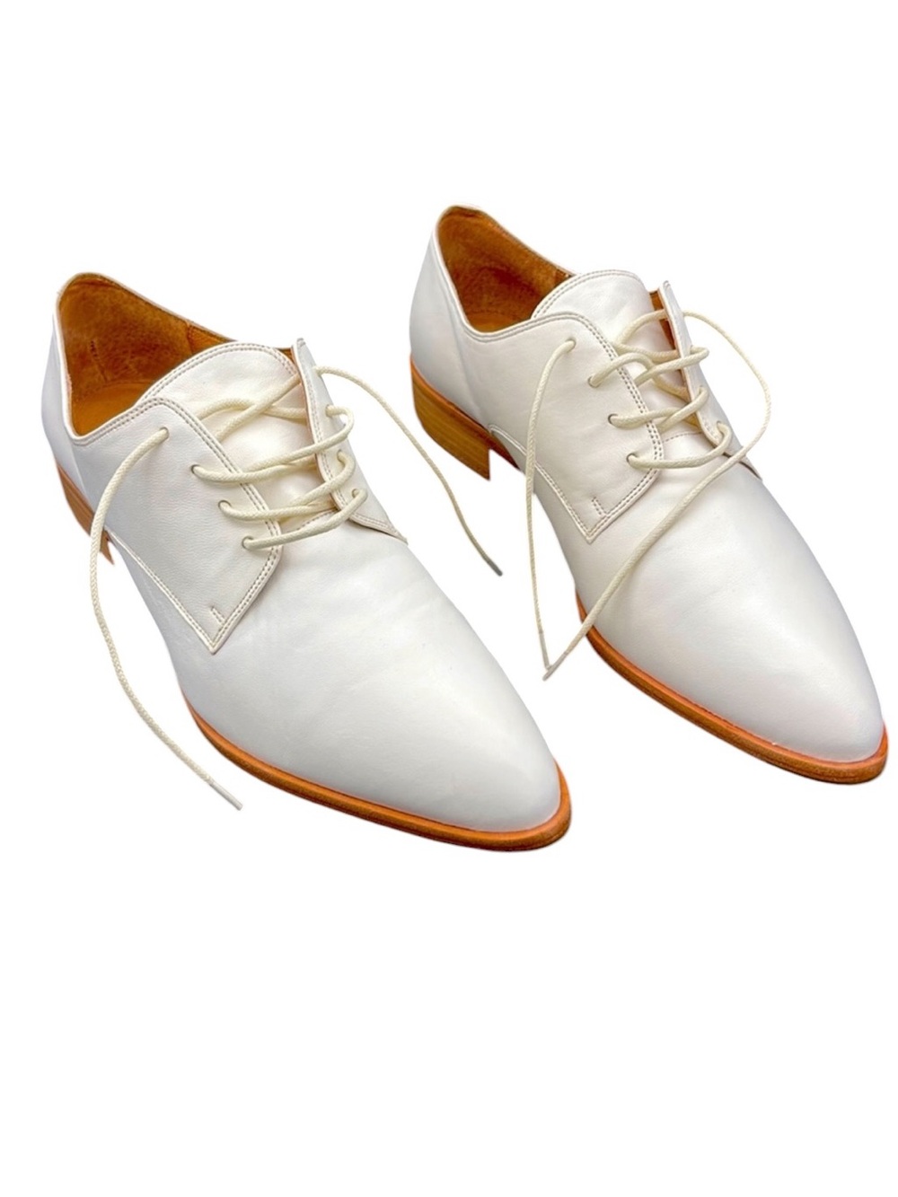 Frye White Leather Pointed Toe Oxford Loafers Size 11M